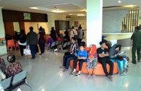 Suasana ruang pendaftaran pasien rawat jalan di gedung baru RSAMP pada Senin (28/12) kemarin