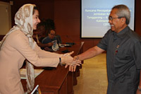 Bupati Rita Widyasari saat menemui Menteri PU Djoko Kirmanto di Jakarta