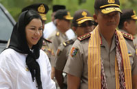 Bupati Kukar Rita Widyasari turut menyambut kedatangan Kalemdiklat Polri Komjen Pol Moechgiyarto