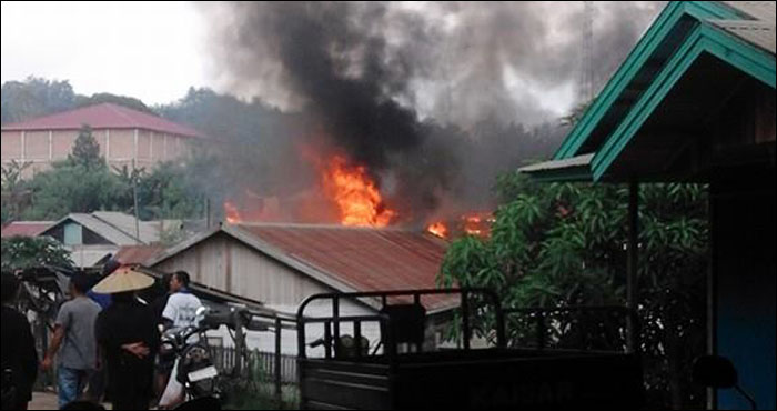 Kebakaran di desa Sanggulan, Kecamatan Sebulu, Jum'at (25/03) pagi, sempat membuat panik warga setempat
