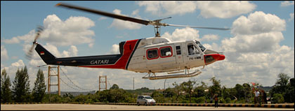 Helikopter Gatari PK-HMM yang membawa Syaukani bertolak menuju Balikpapan