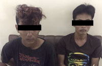 Dua pemuda pelaku curanmor, Nanang dan Heru, diamankan polisi untuk diproses lebih lanjut