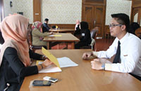 Suasana seleksi finalis Teruna Dara Kukar 2016 di Pendopo Wabup Kukar, Tenggarong, Senin (10/10) kemarin