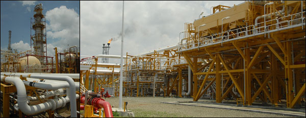 Instalasi migas milik Total E&P Indonesie di terminal SPS Senipah, Kecamatan Samboja, Kabupaten Kutai Kartanegara