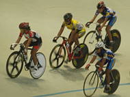 Atlet balap sepeda nasional saat bertarung di Velodrome Tenggarong Seberang pada PON XVII Kaltim lalu