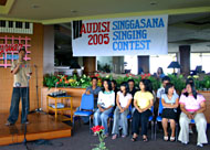 Suasana audisi Singgasana Singing Contest di Mawar Lounge, Hotel Singgasana Tangga Arung, Sabtu (05/03) siang