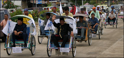 H Syahrial Setia, salah seorang kandidat Bupati Kukar ketika menyampaikan visi dan misinya