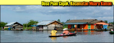 Suasana di salah satu sudut Desa Puan Cepak, Kecamatan Muara Kaman. Setelah bermitra dengan FISIP Unikarta, diharapkan Desa Puan Cepak dapat segera mengejar ketertinggalannya