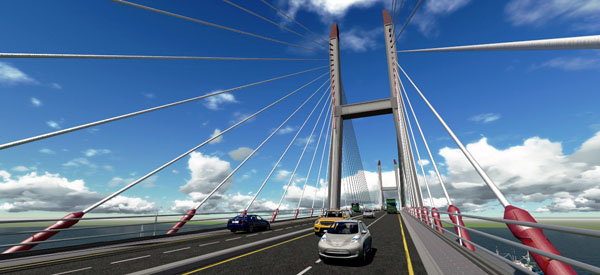 Inilah rancangan Jembatan Loa Kulu yang bakal memperpendek jarak tempuh dari Tenggarong/Loa Kulu menuju Samarinda 