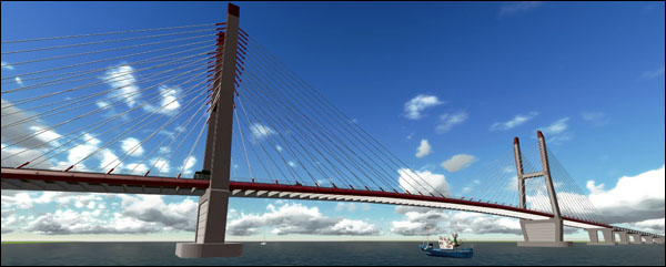 Rancangan jembatan Loa Kulu yang diharapkan mempersingkat jarak tempuh dari Tenggarong/Loa Kulu menuju Samarinda