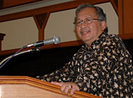 H Hardisoesilo selaku pimpinan rombongan Komisi V DPR RI ketika menyampaikan sambutannya