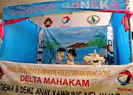Pertunjukan boneka <i>Petualangan Dema dan Demi</i> yang sarat pesan moral untuk melestarikan hutan mangrove di Delta Mahakam