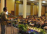 Pj Bupati Kukar Sjachruddin hadir pada Perayaan Natal Bersama di gedung PKM, Tenggarong Seberang, Senin (05/01) malam