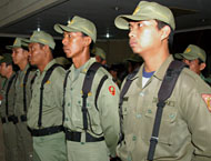 Personel Linmas Kukar siap diterjunkan dalam pengamanan langsung di seluruh TPS se-Kukar