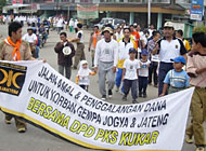 Suasana Jalan Santai Amal Peduli Gempa bersama PKS Kukar di Tenggarong Minggu (04/06) pagi