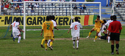Momen terjadinya gol semata wayang Kukar yang diciptakan Nurdiansyah pada menit ke-16
